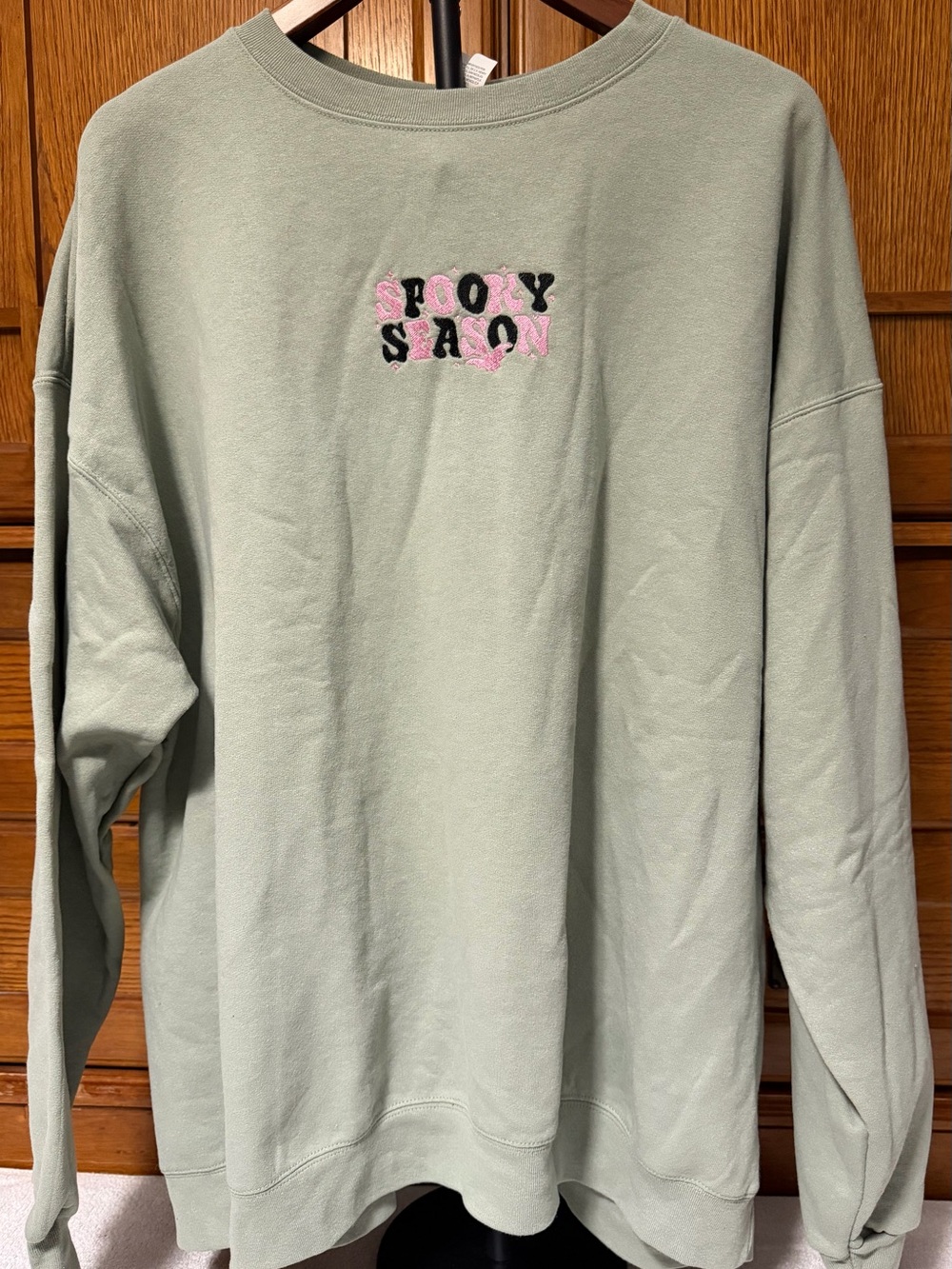 Hanes EcoSmart Crewneck Sweatshirt Embroidered Spooky Season Halloween Boutique